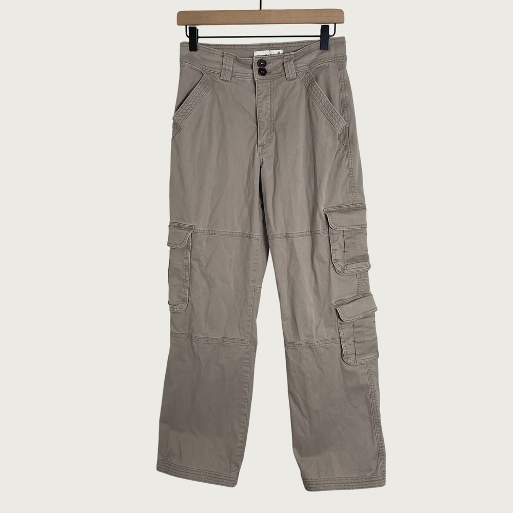 Abercrombie Fitch Cargo Pants Women 4 Tan Utility Straight Gorpcore Streetwear